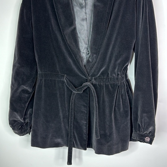 Vintage Glen Of Michigan Black Velvet Blazer Jacket 70s Large - Picture 3 of 14